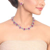 Silver Plated Samastham Victorian Ruby Floral Set