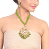 Gold Plated Samastham Green Kundan Necklace Set