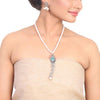 Silver Plated Samastham Victorian Pankh Necklace Set