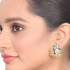 Gold Plated Samastham Peacock Red Green Necklace Set