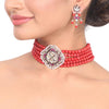 Silver Plated Samastham Kundan Coral Choker Set