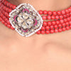 Silver Plated Samastham Kundan Coral Choker Set