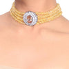 Silver Plated Samastham Zircon Citrine Choker Set