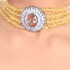 Silver Plated Samastham Zircon Citrine Choker Set