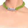 Silver Plated Samastham Green Zircon Plaited Necklace Set