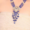Gold Plated Samastham Blue Peacock Tassel Set