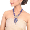 Gold Plated Samastham Blue Peacock Tassel Set