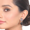 Silver Plated Samastham Floral Zircon Choker Set