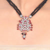 Silver & Gold Plated Samastham Ruby Black Victorian Necklace Set