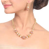 Gold Plated Samastham Ruby Zircon Balls Necklace Set
