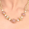 Gold Plated Samastham Ruby Zircon Balls Necklace Set