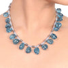 Silver Plated Samastham Aqua Topaz Necklace Set