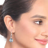 Silver Plated Samastham Aqua Topaz Necklace Set