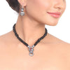 Silver Plated Samastham Panther Necklace Set