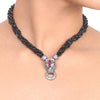 Silver Plated Samastham Panther Necklace Set