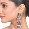 Silver Plated Kundala Kundan Jhumki Earrings