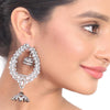 Silver Plated Kundala Zircon Chandelier Earrings