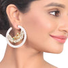 Gold Plated Kundala Bird White Chandbali Earrings