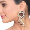 Gold Plated Kundala Iolite Studded Earrings