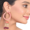 Gold Plated Kundala Pink Jhumki Earrings