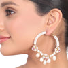 Gold Plated Kundala Kundan Pearl Chandbali Earrings