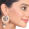 Gold & Silver Plated Kundala Pink Zircon  Earrings