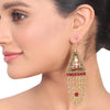 Gold Plated Kundala Kundan Tassel Earrings