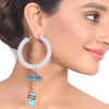 Silver Plated Kundala Blue Zircon Chandelier Earrings