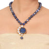Gold Plated Taraash  Lapis Zircon Necklace Set