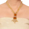 Gold Plated Taraash Citrine Zircon Necklace Set