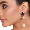GOLD PLATED SHRUTIPAT BLACK STUDDED EARRINGS