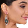 SILVER PLATED SHRUTIPAT ZIRCON LEAF EARRINGS