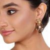 GOLD PLATED SHRUTIPAT SMOKEY DROPS KUNDAN EARRINGS