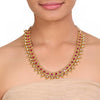 GOLD PLATED TEMPLE RUBY NECKLACE