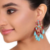 GOLD PLATED TEEJ TURQUOISE KUNDAN EARRINGS