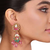 GOLD PLATED SHRUTIPAT RED KUNDAN EARRINGS