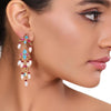 GOLD PLATED SHRUTIPAT TURQUOISE KUNDAN  EARRINGS