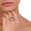 GOLD PLATED HASTHAM RED WHITE KUNDAN RING