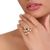 GOLD PLATED HASTHAM RED WHITE KUNDAN RING