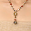 GOLD PLATED PURNA ORANGE NECKLACE SET