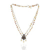SILVER & GOLD PLATED PURNA CITRINE ZIRCON NECKLACE SET