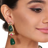 GOLD PLATED SHRUTIPAT GREEN & RED KUNDAN NECKLACE SET