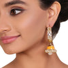 GOLD PLATED SHRUTIPAT YELLOW HOOP JHUMKIS
