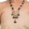 GOLD PLATED SHRUTIPAT GREEN KUNDAN NECKLACE SET