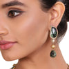 GOLD PLATED SHRUTIPAT GREEN KUNDAN NECKLACE SET