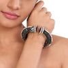 SILVER PLATED HASTHAM GREEN KUNDAN BANGLE
