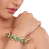 GOLD PLATED HASTHAM GREEN KUNDAN BRACELET
