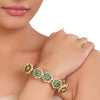 GOLD PLATED HASTHAM GREEN KUNDAN BRACELET
