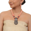 Silver Plated Valentine Zircon Mother of Pearl Necklace Set
