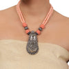 Silver Plated Valentine Zircon Mother of Pearl Necklace Set